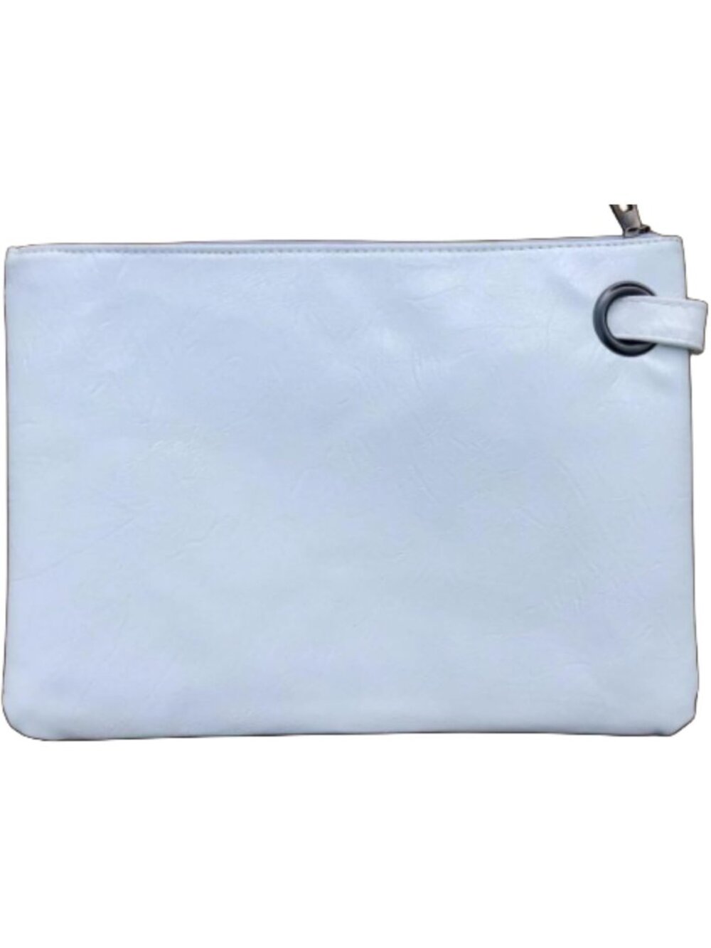 〽️Women's White Leather Envelop Wristlet Handbag Foldover Pouch Evening Bag